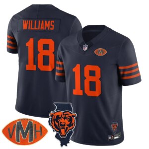 Caleb Williams #18 Chicago Bears CHI Honor Virginia Halas McCaskey Jersey - All Stitched
