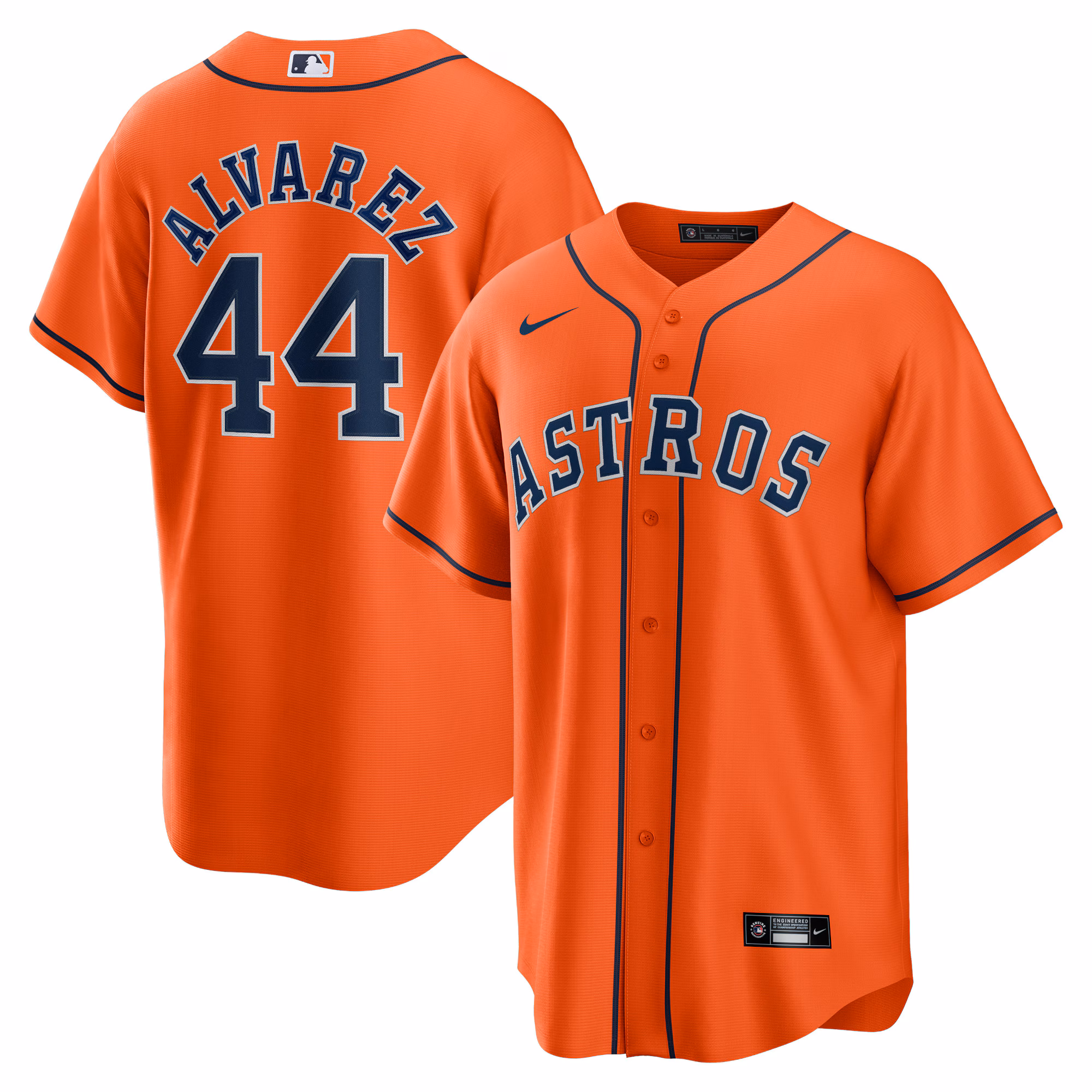 Houston Astros Yordan Álvarez #44 Orange Alternate Replica Player Jersey