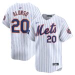 Men's New York Mets Pete Alonso  White 2024 World Tour London Series Home Limited Player Jersey