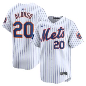 Men's New York Mets Pete Alonso  White 2024 World Tour London Series Home Limited Player Jersey
