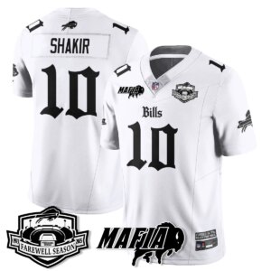 Khalil Shakir #10 Buffalo Bills BUF Mafia Gothic Vapor Limited Jersey - Farewell Highmark Patch - All Stitched
