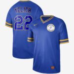 Men's  Milwaukee Brewers #22 Christian Yelich Royal Cooperstown Collection Legend V-Neck Jersey