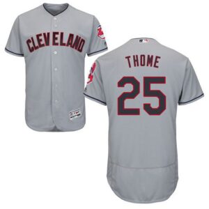 Cleveland Indians #25 Jim Thome Grey Flexbase Collection Stitched Jersey