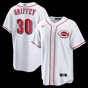 Cincinnati Reds Ken Griffey Jr. #30 White Home Retired Player Replica Jersey