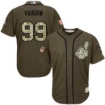 Cleveland Indians #99 Ricky Vaughn Green Salute to Service Stitched Jersey