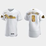 Men's Philadelphia Phillies #8 Nick Castellanos 2022 All-Star Game Flex Base Jersey - White Gold