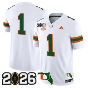 Team #1 Miami Hurricanes MIA 2026 CFP Final & Florida Patch Vapor Limited Jersey - All Stitched