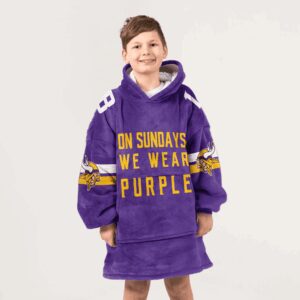 Kid 18 Minnesota Football Unisex Blanket Hoodie