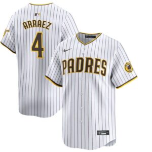 Men's San Diego Padres #4 Luis Arraez  White Home Limited Player Jersey