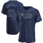Men's Tampa Bay Rays #13 Manuel Margot Navy Alternate  Jersey