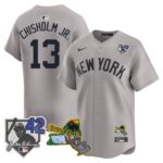 Jazz Chisholm Jr. #13 New York Yankees Jackie Robinson Patch Collection Limited Jersey - Gray