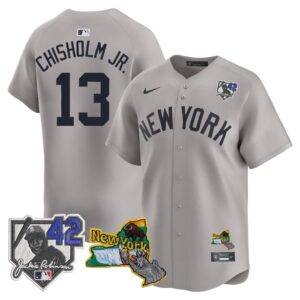 Jazz Chisholm Jr. #13 New York Yankees Jackie Robinson Patch Collection Limited Jersey - Gray