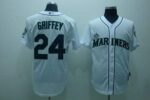 Seattle Mariners #24 Ken Griffey Stitched White Jersey
