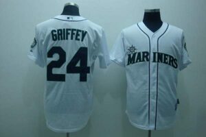 Seattle Mariners #24 Ken Griffey Stitched White Jersey