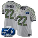 Rashid Shaheed #22 Seattle Seahawks 2025 Rivalries 50th Season Patch Vapor Limited Jersey - All Stitched