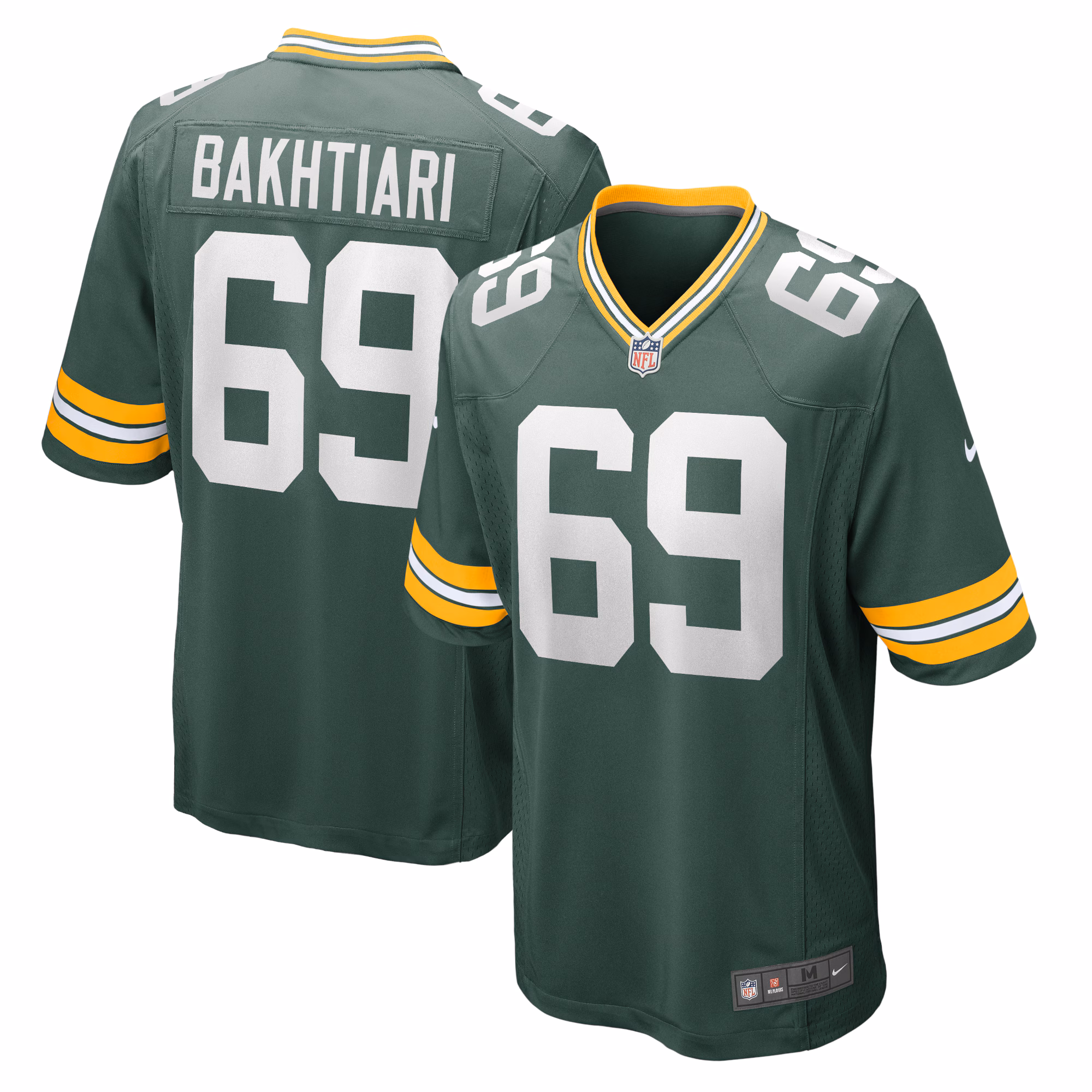 David Bakhtiari Green Bay Packers Game Team Jersey - Green
