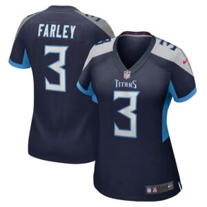 Caleb Farley Tennessee Titans  Women's Game Jersey - Navy