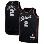 Youth Detroit Pistons Cade Cunningham  Black 2023/24 Swingman Replica Jersey - City Edition