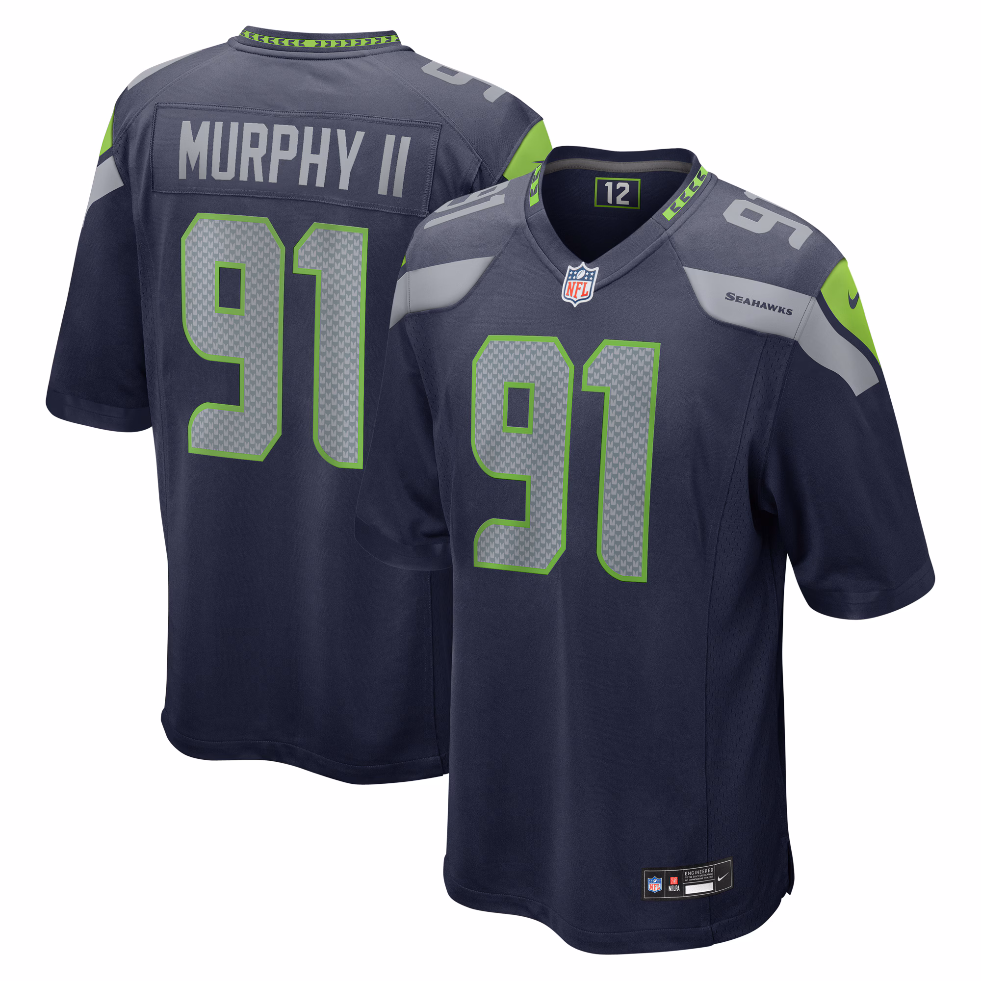 Byron Murphy II Seattle Seahawks 2024 Draft First Round Pick Player Game Jersey - College Navy