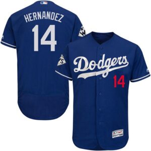 Los Angeles Dodgers #14 Enrique Hernandez Blue Flexbase Collection 2017 World Series Bound Stitched Jersey