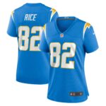 Brenden Rice Los Angeles Chargers Women's  Game Jersey -  Powder Blue
