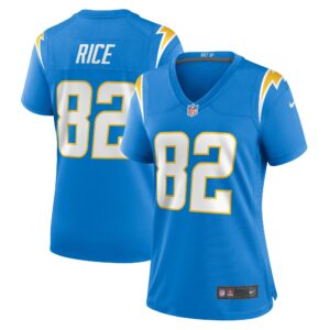 Brenden Rice Los Angeles Chargers Women's  Game Jersey -  Powder Blue