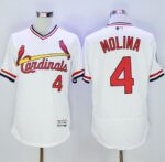 St. Louis Cardinals #4 Yadier Molina White Flexbase Collection Cooperstown Stitched Jersey