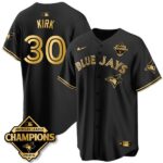 Alejandro Kirk #30 Toronto Blue Jays 2025 American League Champions Jersey Stitched Black Gold