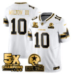 Joe Milton III #10 Dallas Cowboys Time Champions Patch Vapor Limited Gold Jersey - All Stitched