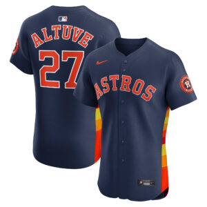 Houston Astros Jose Altuve #27 Navy Alternate 2 Elite Player Jersey
