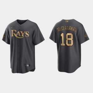 Men's Tampa Bay Rays #18 Shane McClanahan 2022 All-Star Game Cool Base Jersey - Charcoal