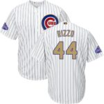 Chicago Cubs #44 Anthony Rizzo White(Blue Strip) 2017 Gold Program Cool Base Stitched Jersey