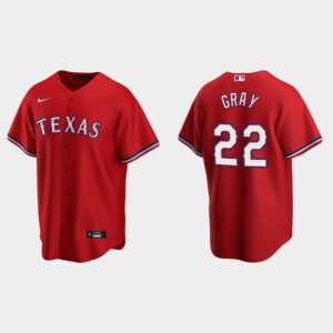 Men's Texas Rangers #22 Jon Gray Red Alternate Jersey