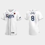Men's Tampa Bay Rays #8 Brandon Lowe White 2021 Memorial Day Flex Base Jersey