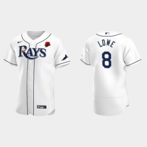 Men's Tampa Bay Rays #8 Brandon Lowe White 2021 Memorial Day Flex Base Jersey