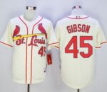 St. Louis Cardinals #45 Bob Gibson Cream Cool Base Stitched Jersey