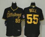 Men's Pittsburgh Pirates #55 Josh Bell Black Stitched Flex Base  Jersey