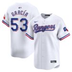 Men's Texas Rangers #53 Adolis Garcia  White Home Limited Player Jersey