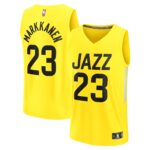 Lauri Markkanen Utah Jazz  2022/23 Fast Break Replica Player Jersey - Icon Edition - Yellow