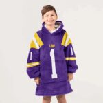 Kid #1 LSU Football Unisex Blanket Hoodie