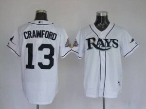 Tampa Bay Rays #13 Carl Crawford Stitched White Jersey