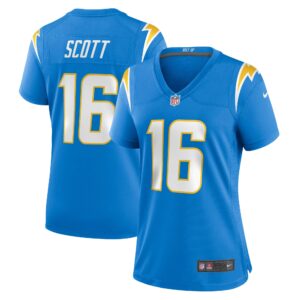 JK Scott Los Angeles Chargers Women's Game Jersey - Powder Blue