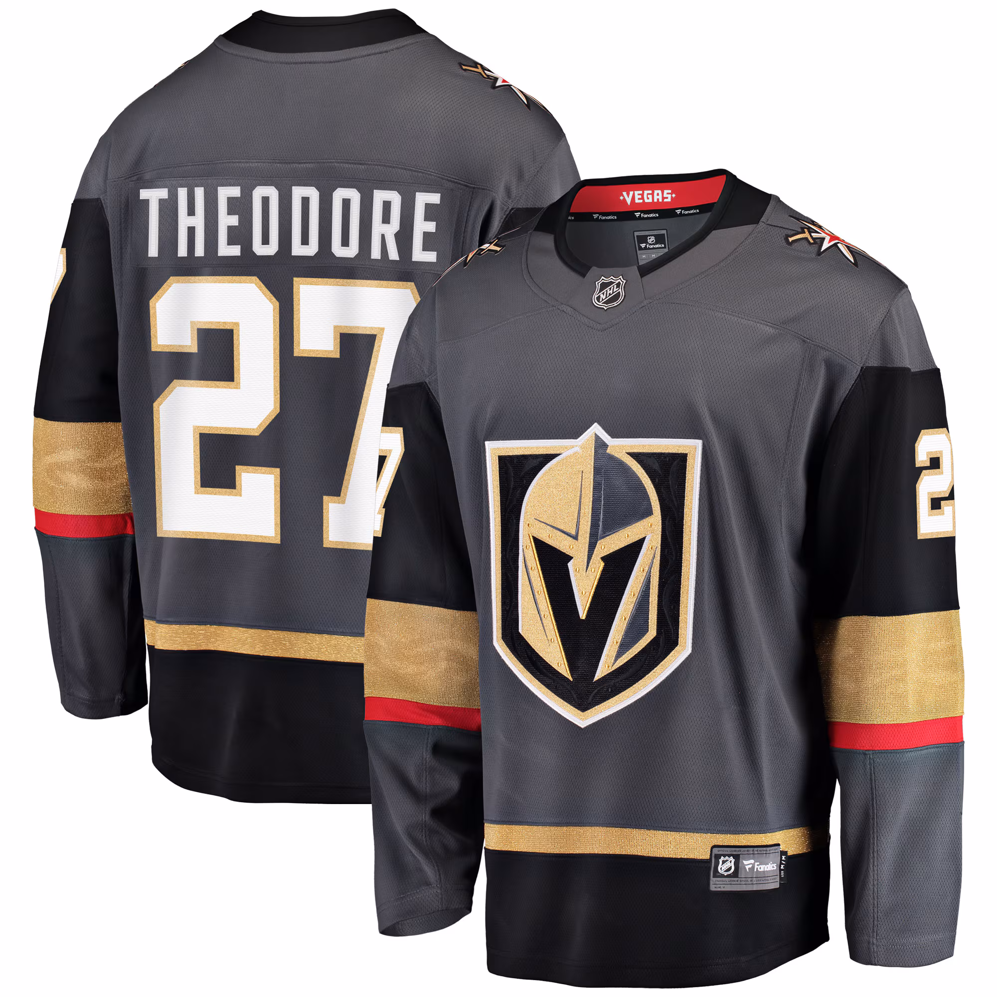 Vegas Golden Knights Shea Theodore #27 Gray Alternate Breakaway Player Jersey