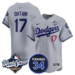 Shohei Ohtani #17 Los Angeles Dodgers 2025 World Series Away Replica Player Jersey - Gray