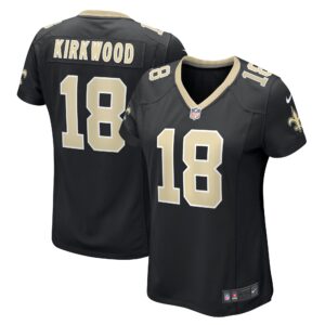 Keith Kirkwood New Orleans Saints Women's Team Game Jersey -  Black