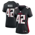 Women's Atlanta Falcons Josh Woods #42 Black Team Game Jersey
