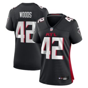 Women's Atlanta Falcons Josh Woods #42 Black Team Game Jersey