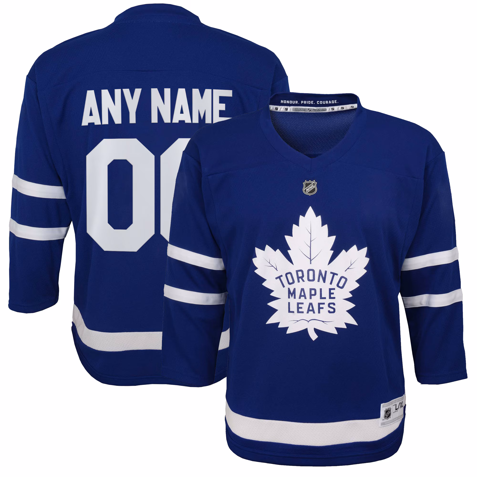 Youth Toronto Maple Leafs  Blue Home Replica Custom #00 Jersey