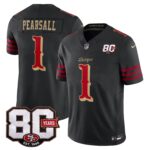 Ricky Pearsall #1 San Francisco 49ers 80th Patch Rivalries Collection Limited Jersey - Black