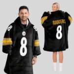 Adult 8 Pittsburgh Football Unisex Blanket Hoodie